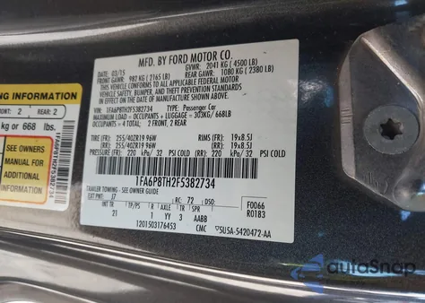 2015 Ford Mustang Ecoboost из США, поврежденный, VIN 1FA6P8TH2F5382734